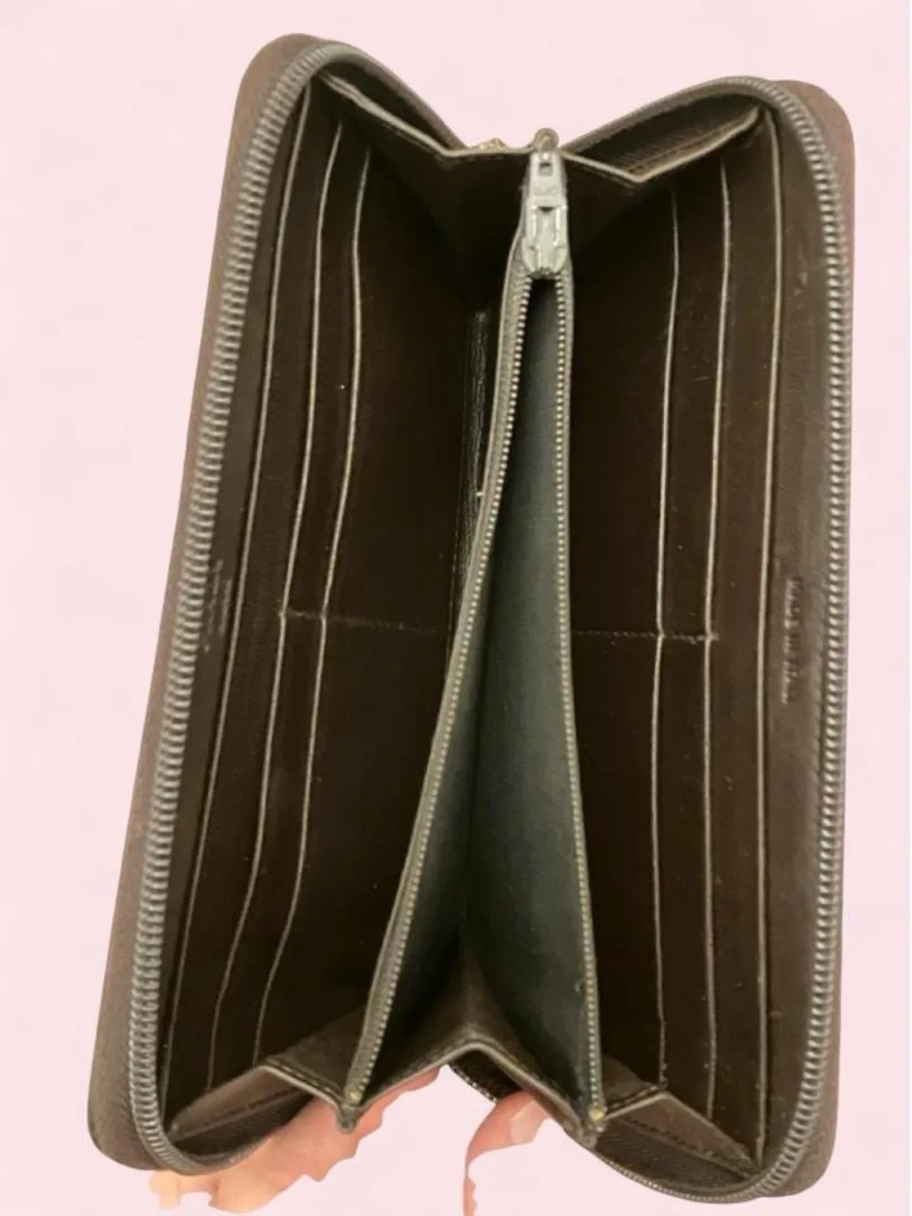 Prada Snake Skin Zip Wallet Purse in Brown and Black